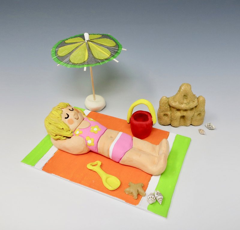 Beach Kids made with Sandtastik Air Dry Modeling Clay 